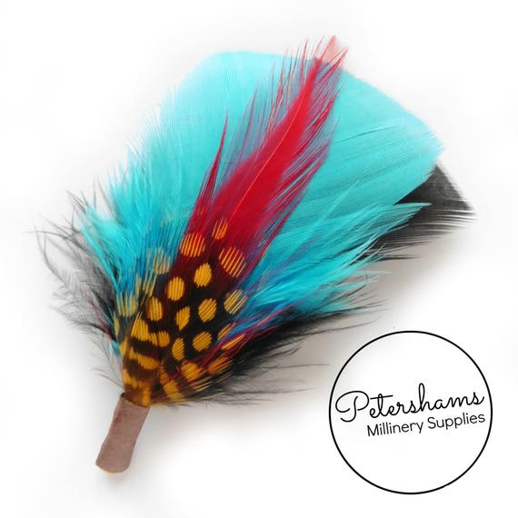 Men's Turquoise \u0026 Black Hat Feathers 