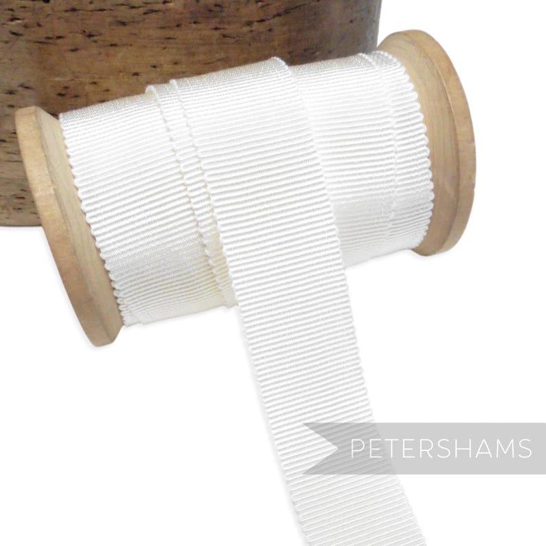 Ivory French Millinery Petersham Ribbon 3 Sizes (15mm No.3, 25mm No.5, 40mm No.10) 25 Millimeters