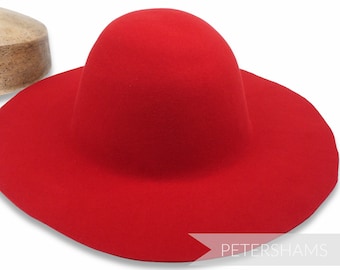 Red 100% Wool Felt Capeline Hat Body for Millinery & Hat Making