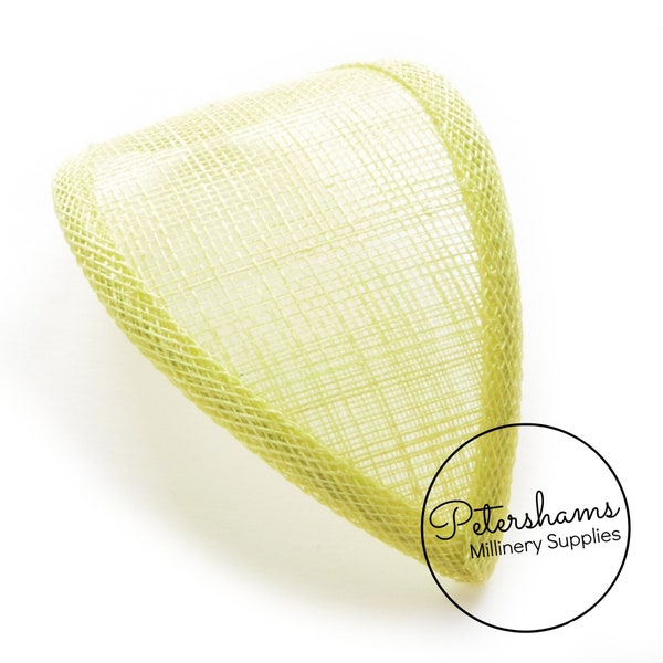 Teardrop Sinamay Fascinator Hat Base for Millinery & Hat Making - Lemon Lime