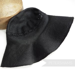 Decorative Open Side Crown Vent Paper 10&quot; Capeline for Hat Making & Millinery - Black
