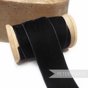 36 mm Frans fluwelen lint voor modevak, hoedenversiering en knutselwerk 1 meter (1,09 yards) - zwart