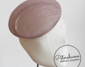 17cm Round Sinamay Button Fascinator Hat Base pour la fabrication de chapellerie et de chapeau - Mink