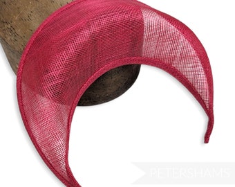 Halo Crown Sinamay Fascinator Hat Base for Hat Making and Millinery - Fuchsia