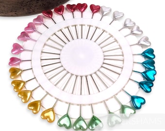 Set of 30 Vintage Inspired Heart Pins