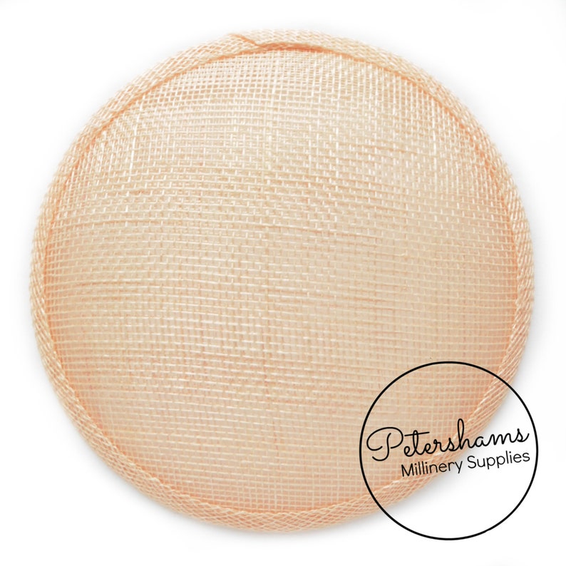 Pale Peach 13.5cm Round Sinamay Fascinator Hat Base for Millinery /& Hat Making