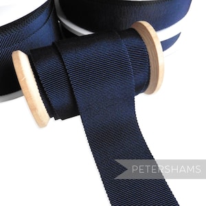 Wstążka Petersham French Navy French Millinery Ribbon w 3 rozmiarach (15 mm nr 3, 25 mm nr 5, 40 mm nr 10)