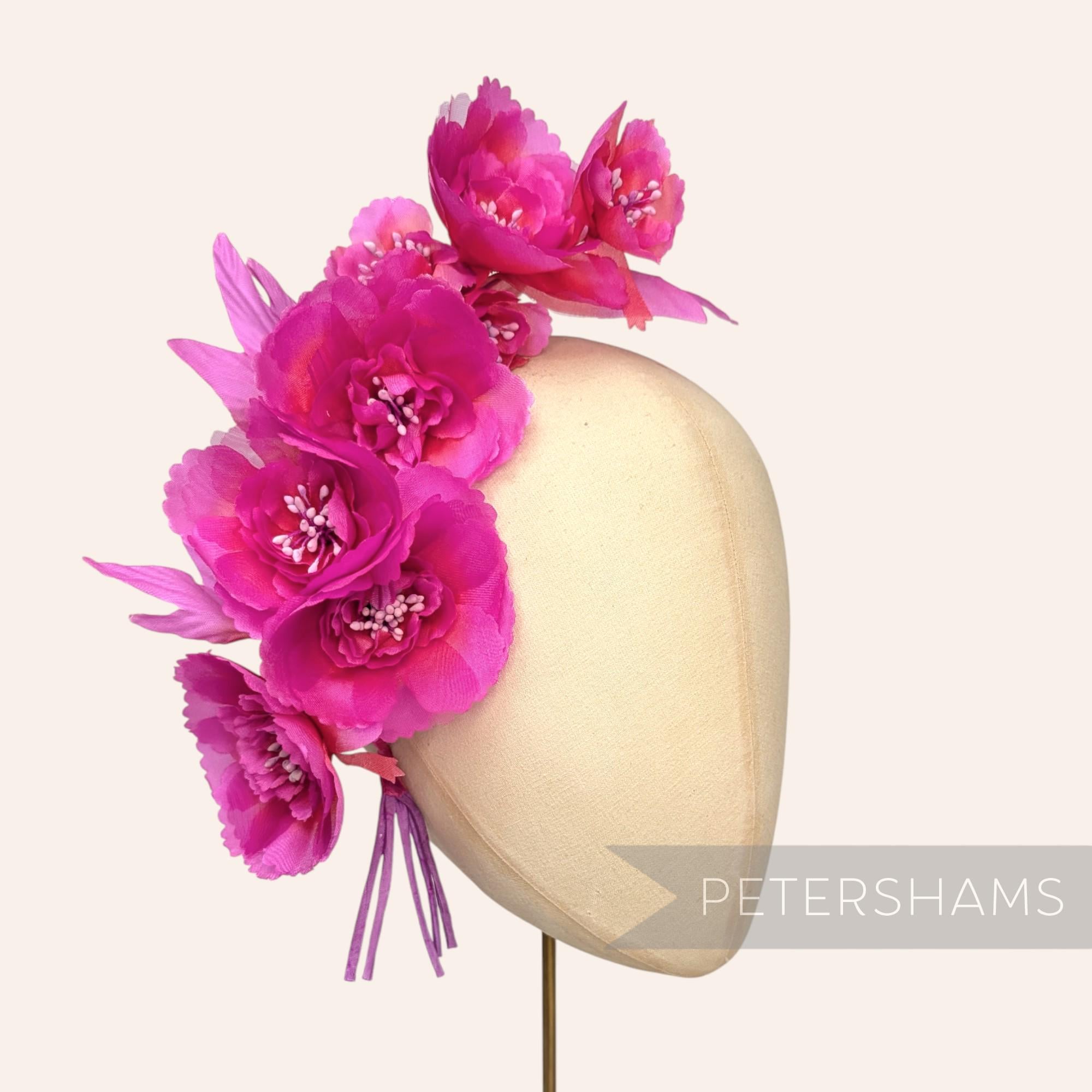 Ombre flower organza hat Wide Brim Silk Flower Organza Kentucky Derby Hat – IUHAT main image 4