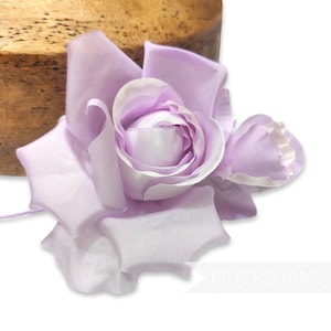 Two-Tone &#39;Agnetha&#39; Silk Rose Flower Hat Mount - For Millinery and Hat Making - Lilac