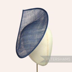 French Navy 'Diana' 31cm Pointed Scallop Sinamay Fascinator Hat Base