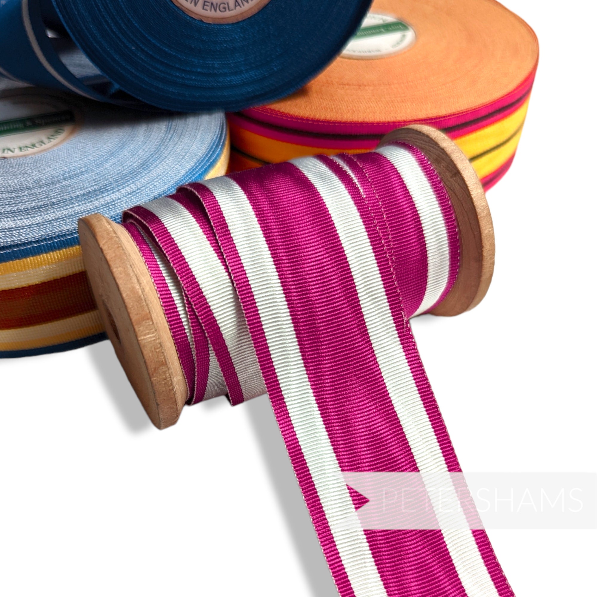 Vintage 35mm Wide Striped Moire Grosgrain Ribbon - 1m - for Hat ...