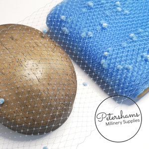 Dotted Veiling 23cm (9 inch) Wide for Fascinators, Millinery 1m (1.09 yards) - Light Blue