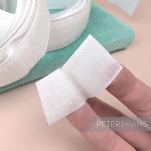 25mm White Self-Adhesive Hook and Loop Fastening Tape for Crafting, Haberdashery & Millinery - 1m