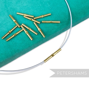 Brass Metal Wire Joining Ferrules for Millinery Hat Wire (10 Pieces)