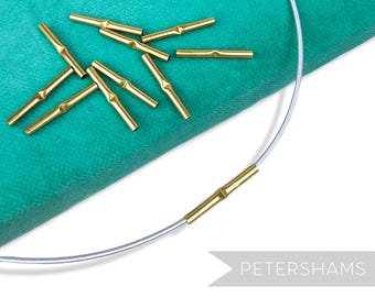 Brass Metal Wire Joining Ferrules for Millinery Hat Wire (10 Pieces)