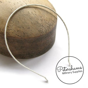 Ribbon Wrapped 3.5mm Metal Headbands for Fascinators & Millinery - White