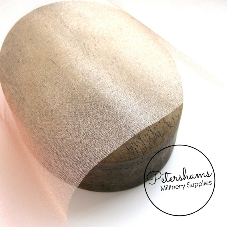 29cm Peach Wide Shimmer Organza Fabric for Millinery /& Crafts 1 Metre 11.4 Inch