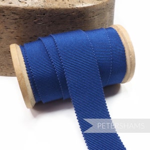 Royal Blue 100% Cotton Millinery Petersham Ribbon 3 Sizes (15mm No.3, 25mm No.5, 35mm No.9) - 1m