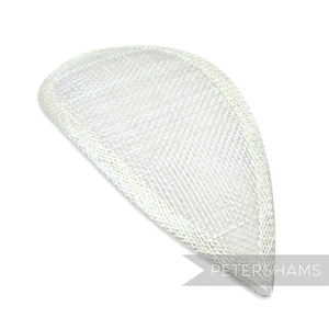 Ivory Teardrop Sinamay Fascinator Hat Base for Millinery & Hat Making