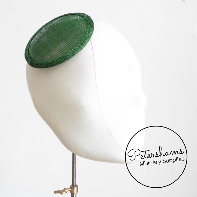 10.5cm Round Sinamay Fascinator Hat Base for Millinery /& Hat Making Bottle Green