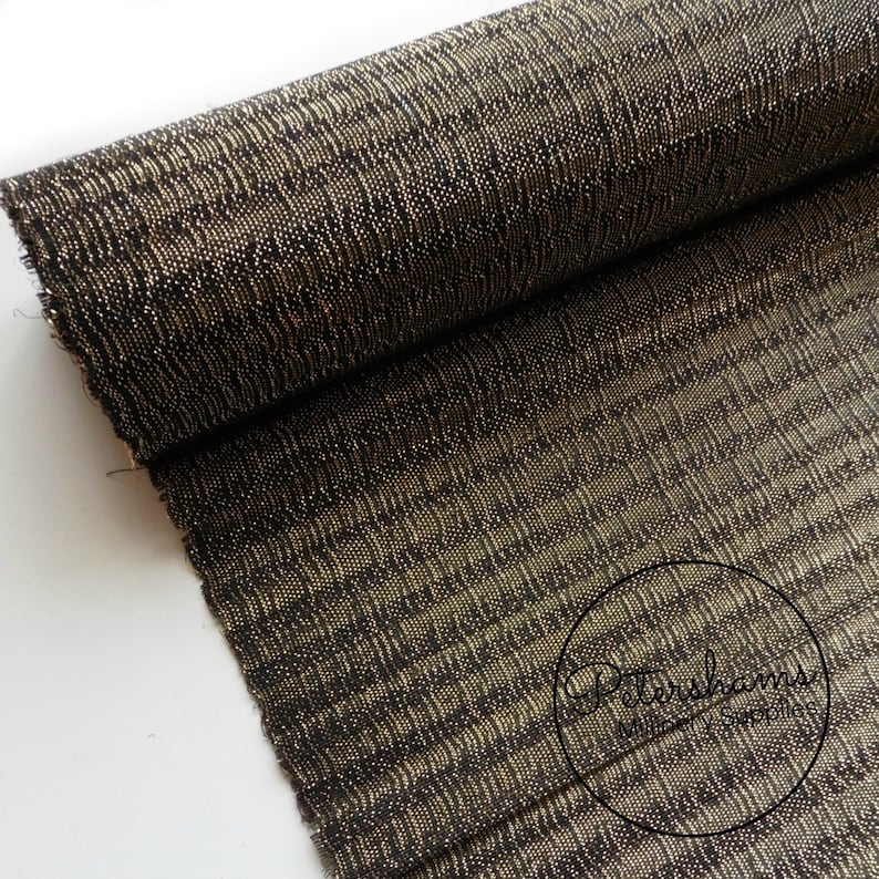 Fabric Plum with Gold Lurex Gold Lurex Threaded Striped Buntal 12m Jinsin