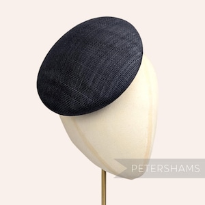 17 cm Runder Sinamay Knopf Fascinator-Hutbasis für Hutmacherei & Hutherstellung - Schwarz