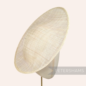 Natural Large 34cm 'Maggie' Oval Sinamay Fascinator Hat Base for Millinery and Hat Making