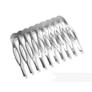 5.5cm (2.1 Inches) Wide Basic Silver Metal Hair Comb for Fascinators and Millinery