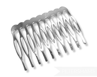 5.5cm (2.1 Inches) Wide Basic Silver Metal Hair Comb for Fascinators and Millinery