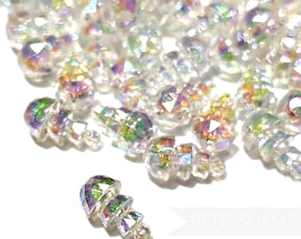 Vintage 1960/70's Clear Iridescent Tiered Beads - Approx. 48 Pieces - For Millinery & Crafting