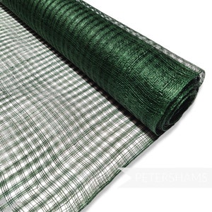 Basket Weave Sinamay Fabric - 1/2 metre - For Millinery and Hat Trimming - Bottle Green