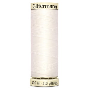 Gutermann Sew-All Polyester Thread Spool 100m (110 yards) - Off White #111