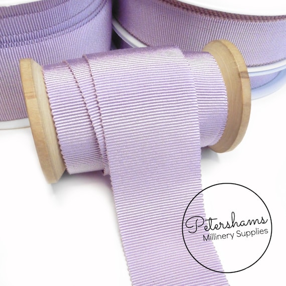 Vintage 40s narrow purple grosgrain ribbon rayon 5/16 inch W