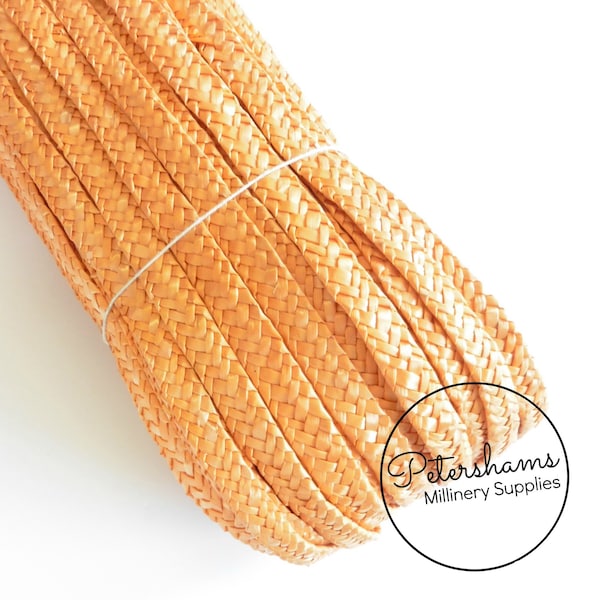 10mm width - Traditional Millinery Straw Braid for Hat Making & Trimming - Light Orange