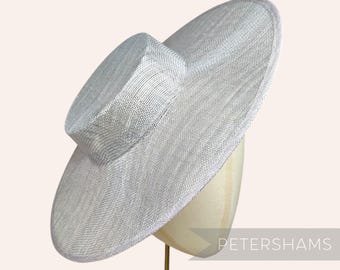 Silver Hat. Silver Ruched Bow and Wide Brim. Silver Wide Brim Ladies Dress Hat/ Shenor Collections  main image 3