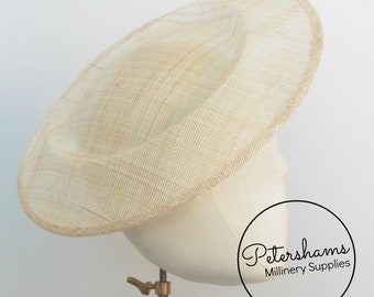 Extra Large 29cm Round Saucer / Plate Sinamay Fascinator Hat Base for Millinery - Natural