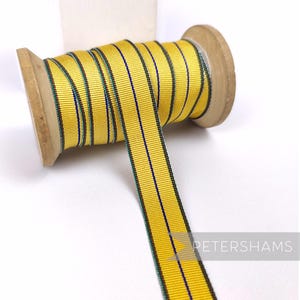 Vintage 16mm Striped Grosgrain Ribbon for Hat Making 1m - Green, Red, Yellow & Blue