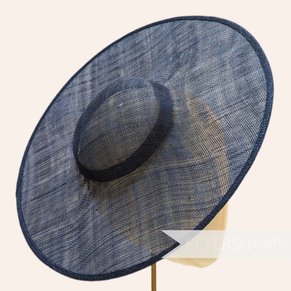 Cartwheel Sinamay Fascinator Hat Base pour la chapellerie et la fabrication de chapeaux - Marine française