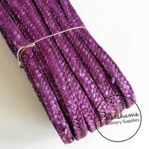 10mm width - Traditional Millinery Straw Braid for Hat Making & Trimming - Bright Plum