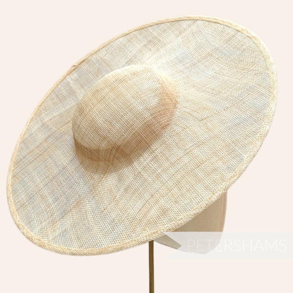 Cartwheel Sinamay Fascinator Hat Base voor Millinery & Hat Making - Natural