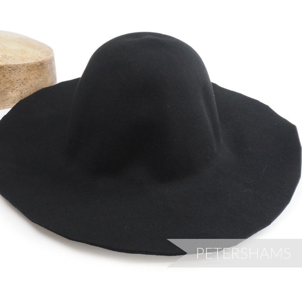 100% Wool Felt Capeline Hat Body for Millinery & Hat Making - Black Capeline