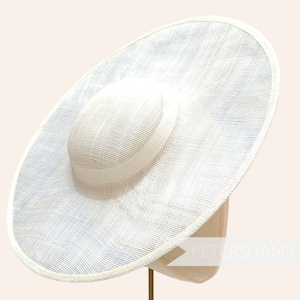 Cartwheel Sinamay Fascinator Hat Base for Millinery & Hat Making - Ivory