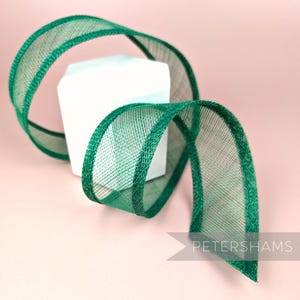 5cm Wide Sinamay Ribbon Trim for Millinery & Hat Making - Emerald