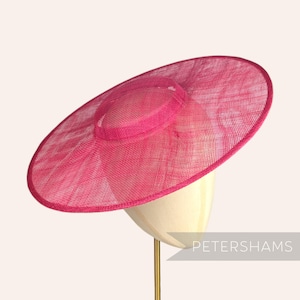 Cartwheel Sinamay Fascinator Hat Base for Millinery & Hat Making - Fuchsia Pink