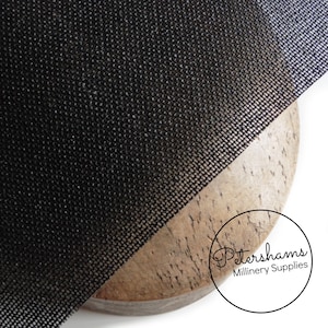 Double Sided, Double Stiffened Buckram (1/2 metre) Millinery Blocking Fabric for Fascinators & Hat Making - Black