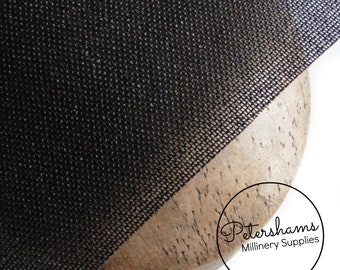 Double Sided, Double Stiffened Buckram (1/2 metre) Millinery Blocking Fabric for Fascinators & Hat Making - Black