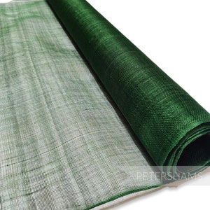 Sinamay Fabric for Millinery, Hat & Fascinator Making 1/2 Metre Bottle Green image 2