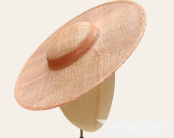Cartwheel Sinamay Fascinator Hat Base pour la chapellerie et la fabrication de chapeaux - Blush