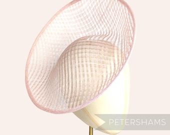 Lattice Weave ' Amanda' Sinamay Fascinator Base for Millinery & Hat Making - Rose Pink