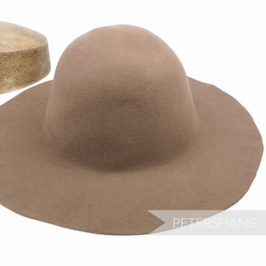 100% Wool Felt Capeline Hat Body for Millinery & Hat Making - Mushroom